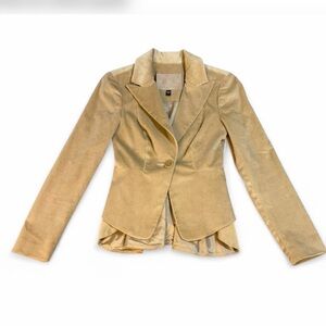 bebe Beige Peplum Suit Jacket